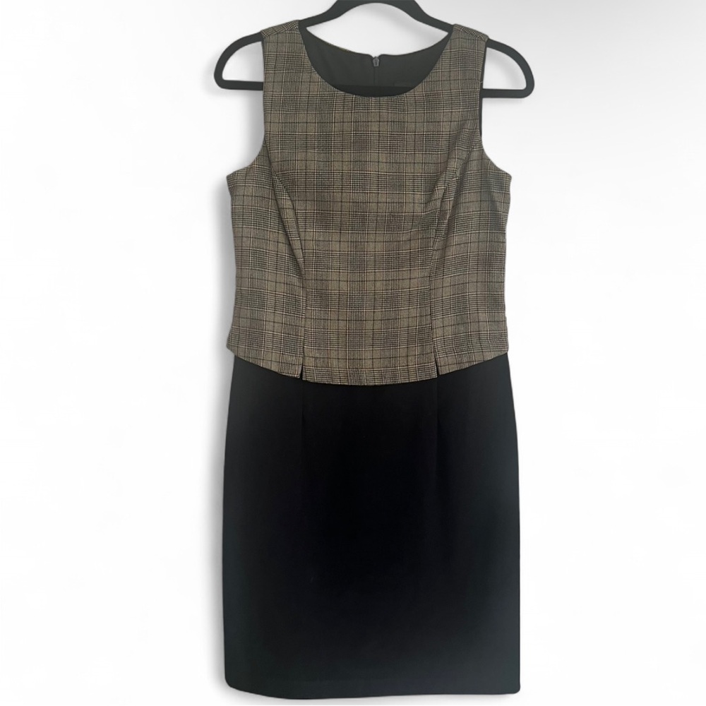 Connected Apparel Black and White Checkered Dress